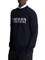 Big Stamp Knit Wool Sweater