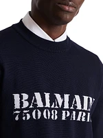 Big Stamp Knit Wool Sweater