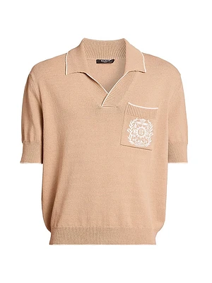 Emblem Cotton-Blend Polo Shirt