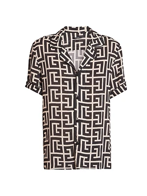 Macro-Monogram Printed Pyjama Shirt