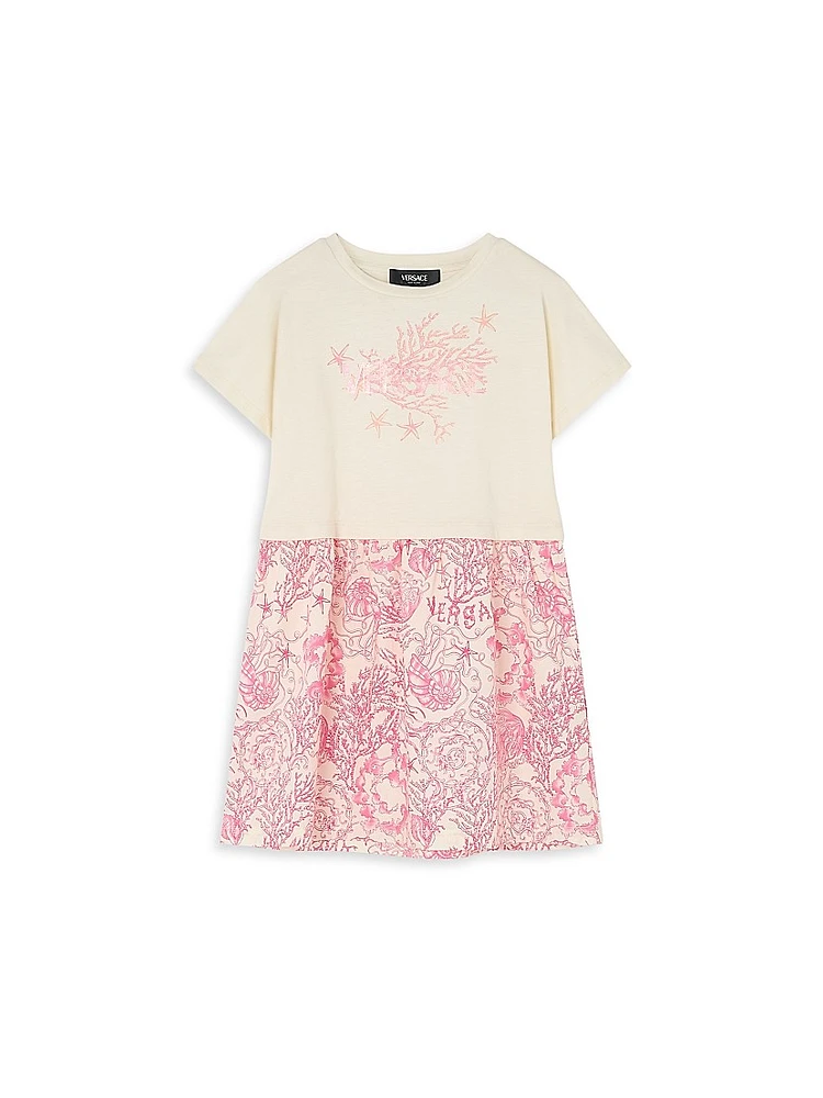 Little Girl's & Coral Theatre Barocco Print Dress