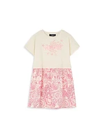 Little Girl's & Coral Theatre Barocco Print Dress