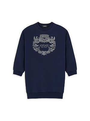 Little Girl's & Logo Fleece Sweatshirt Dress