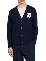 Cardigan with Flower Detail