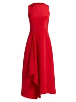 Lynn Draped Silk Midi-Dress