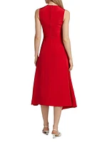 Lynn Draped Silk Midi-Dress