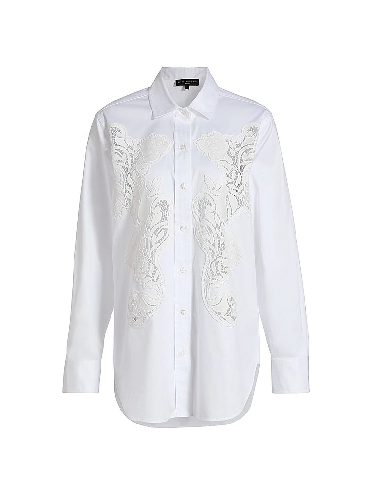Bruno Lace Poplin Button-Up Shirt