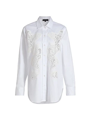 Bruno Lace Poplin Button-Up Shirt