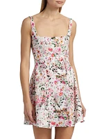 Courtney Floral Linen-Blend Fit & Flare Minidress