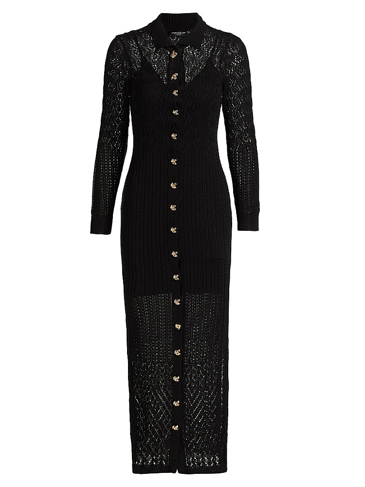 Eleni Pointelle Knit Maxi Dress