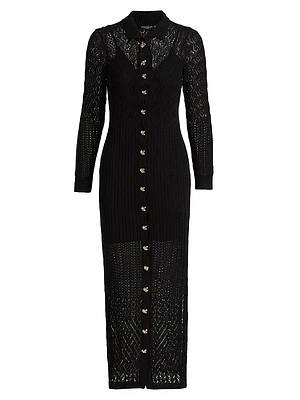 Eleni Pointelle Knit Maxi Dress