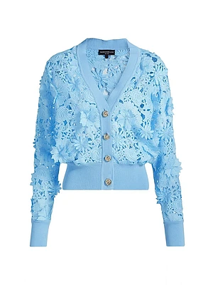 Harlow Floral Lace Appliqué Cardigan