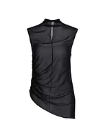 Ruched Sheer Georgette Top
