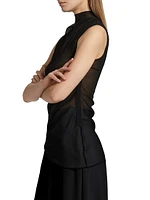 Ruched Sheer Georgette Top