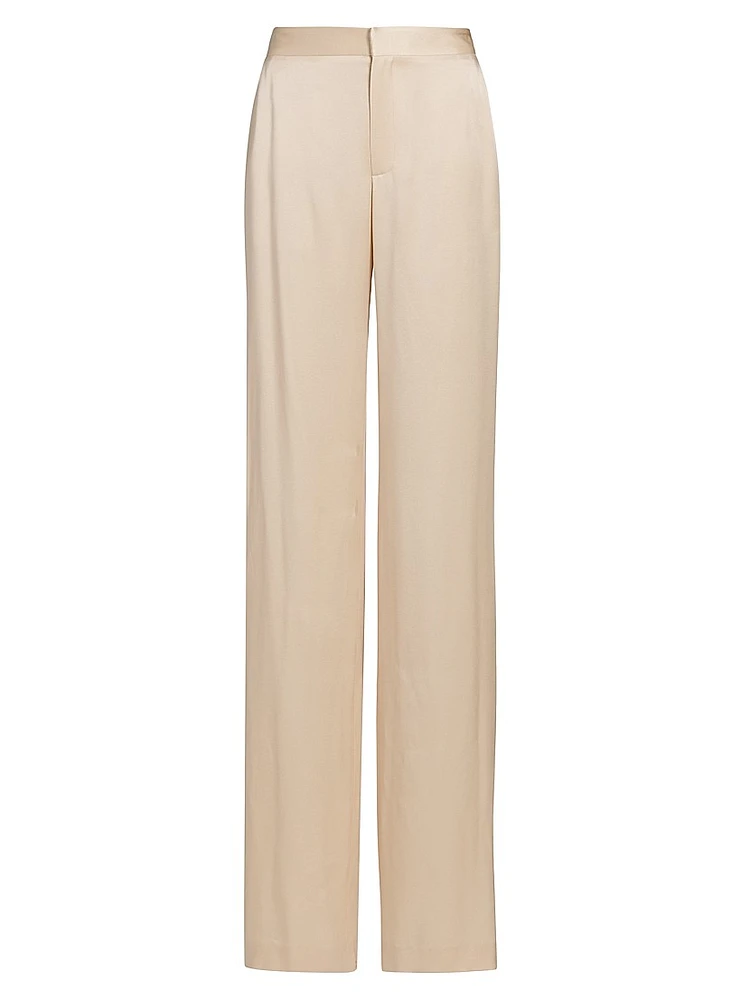 Satin High-Rise Trousers
