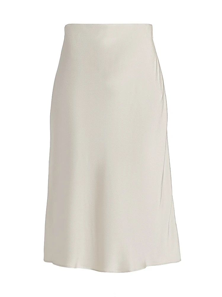 Charmeuse Bias-Cut Midi-Skirt