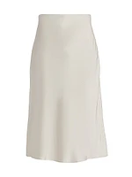 Charmeuse Bias-Cut Midi-Skirt