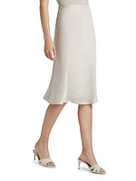 Charmeuse Bias-Cut Midi-Skirt
