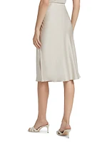 Charmeuse Bias-Cut Midi-Skirt