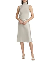 Charmeuse Bias-Cut Midi-Skirt