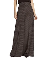 Polka Dot Silk Wide-Leg Pants