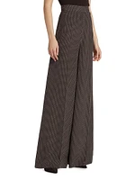 Polka Dot Silk Wide-Leg Pants
