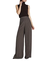 Polka Dot Silk Wide-Leg Pants