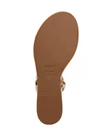 Acacia Metallic Leather T-Strap Sandals