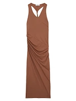Ruched Jersey Midi-Dress