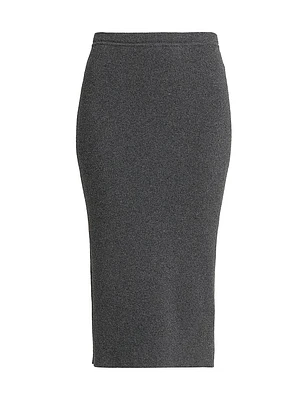 Rib-Knit Cashmere-Cotton Pencil Skirt