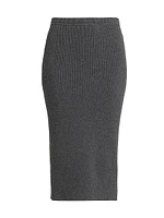 Rib-Knit Cashmere-Cotton Pencil Skirt