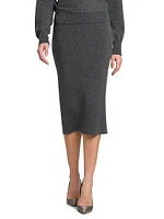 Rib-Knit Cashmere-Cotton Pencil Skirt