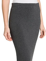Rib-Knit Cashmere-Cotton Pencil Skirt