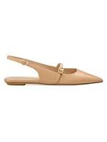 Emilia Leather Mary Jane Slingback Flats