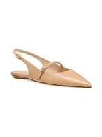 Emilia Leather Mary Jane Slingback Flats