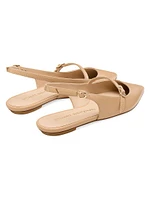 Emilia Leather Mary Jane Slingback Flats