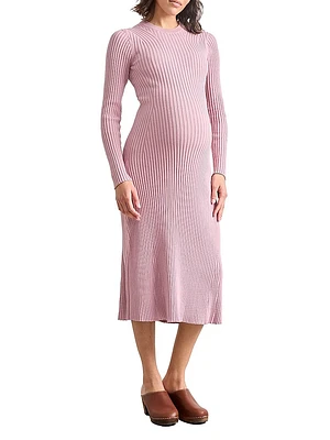 The Eliana Cotton Rib Maternity Sweater Dress