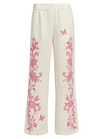 Printed Linen Pants