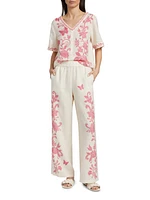 Printed Linen Pants