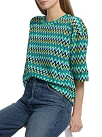 Arden Chevron Oversized Blouse