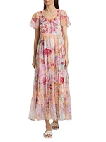 Valentina Floral Mesh Maxi Dress
