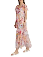 Valentina Floral Mesh Maxi Dress