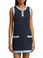 The Mixed Wool-Blend Sleeveless Shift Dress