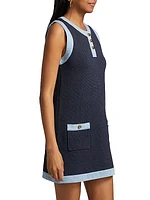 The Mixed Wool-Blend Sleeveless Shift Dress