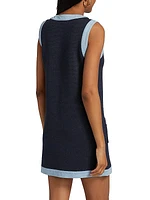 The Mixed Wool-Blend Sleeveless Shift Dress