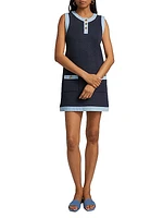 The Mixed Wool-Blend Sleeveless Shift Dress