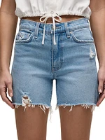 Devon Distressed Denim High-Rise Boyfriend Shorts