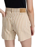 Kaia Striped Stretch Cotton-Blend Shorts