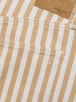 Kaia Striped Stretch Cotton-Blend Shorts