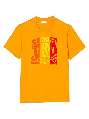 Wave Print Cotton T-Shirt